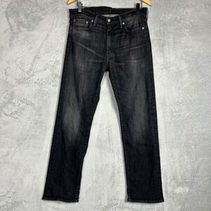 Levi's 501‎ Mens Jeans Black Wash Button Fly Straight Fit W32 L30 Casual Minimal